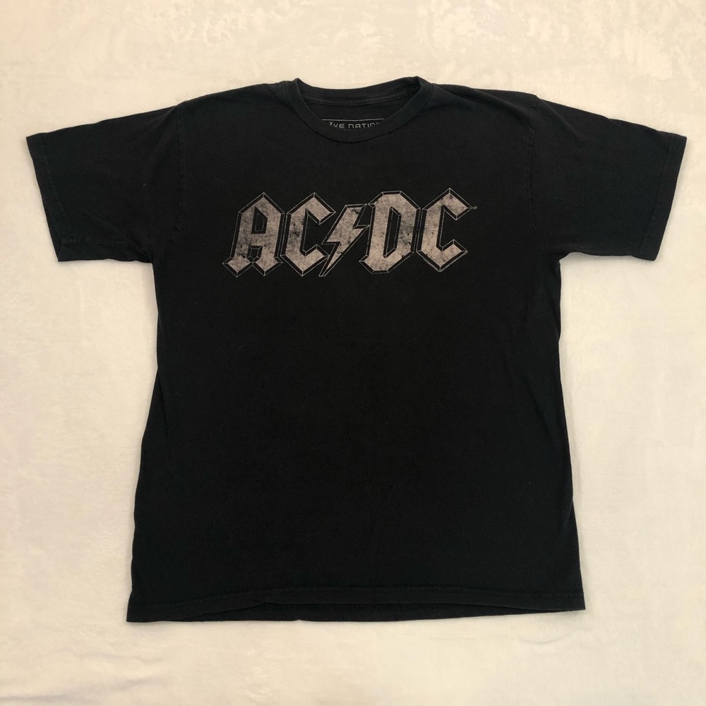 AC DC Spell out Live Nation Merchandise Black Rock Band Concert Shirt Men’s M.